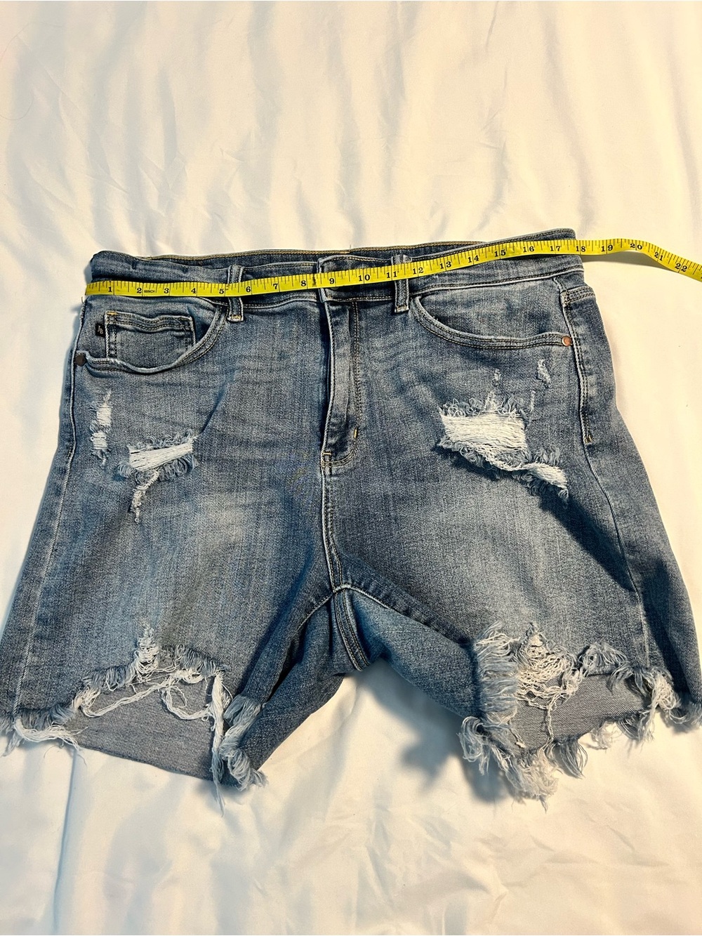 Judy Blue Washed Blue Distressed Denim Shorts
